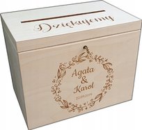 Pudełko na koperty zamek skrzynka drewno ślub wesele RP733