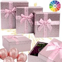 Pudełko Na Prezent Święta Urodziny 3X Pudełko Prezentowe Ozdobne Kolor Mix