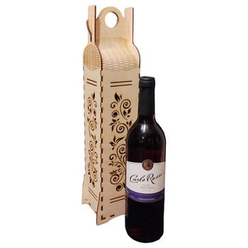 Pudełko na wino whisky Ażurowa drewniana skrzynka na prezent lub dekoracja - Inny producent