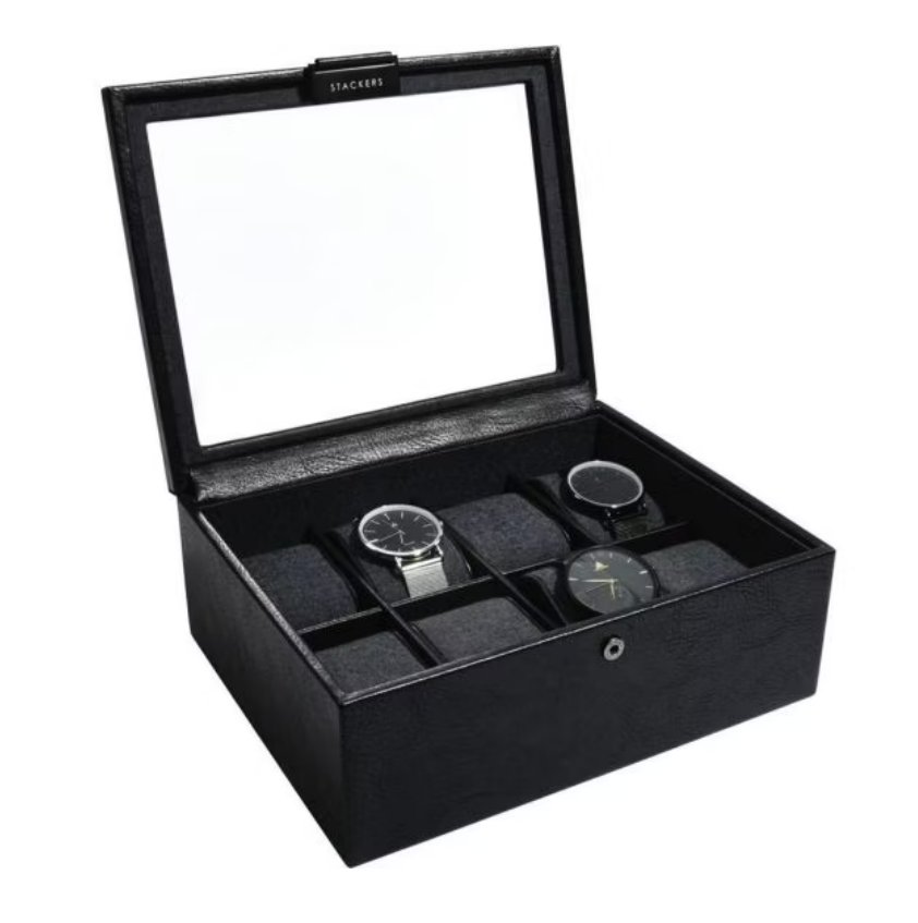 Zdjęcia - Kuferek na biżuterię Classic Pudełko na zegarki 8-komorowe   Stackers (czarne)