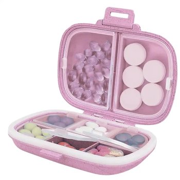 Pudełko organizer na leki tabletki 8 przegródek pojemnik kasetka prostokątna - edibazzar