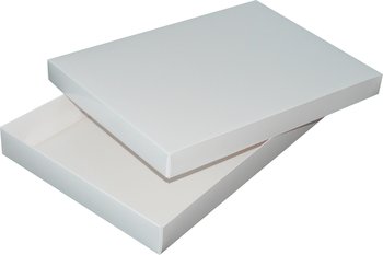 Pudełko ozdobne, białe błyszczące, 35x24x4 cm - AWIH