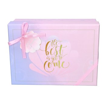 Pudełko Ozdobne Na Prezent Różowy Fiolet Średnie Prezentowe Z Kartonu Na Urodziny Święta - ABC