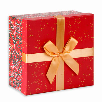 Pudełko prezentowe, Classic Christmas, kokarda, gałązki, L, 12x22x22 cm - Empik