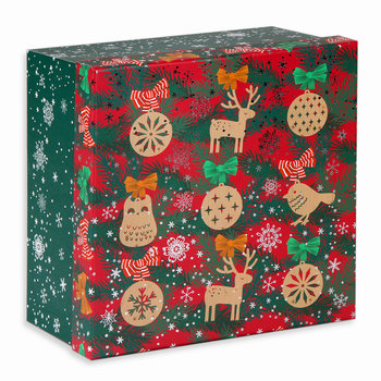 Pudełko prezentowe, Classic Christmas, renifery,M, 10x17x17 cm - Empik