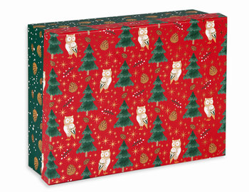 Pudełko prezentowe, Classic Christmas, sówka i choinka, S, 6x16,5x11,5 cm - Empik