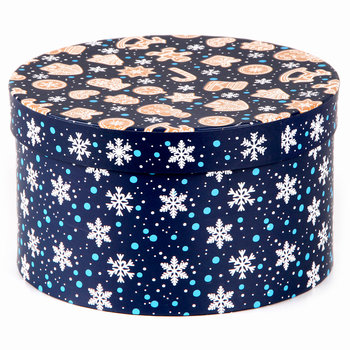 Pudełko prezentowe, Holly Jolly, okrągłe, pierniczki, S, 7,5x11 cm - Empik