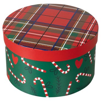 Pudełko Prezentowe, Joyful Xmas, Krata Okrągłe, Rozmiar L - Empik