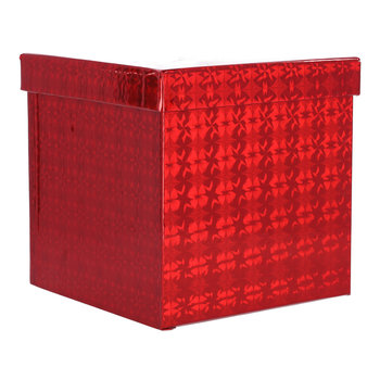 Pudełko prezentowe kwadratowe - czerwone 10,5x10,5 cm - Inna marka