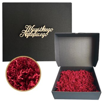 Pudełko Prezentowe Ozdobne Czarne 280x240x90 URODZINY Wypełniacz Zestaw