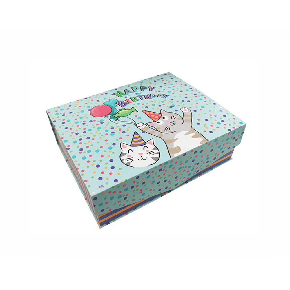 Pudełko prezentowe zamykane na magnes, Happy Birthday, Kotki