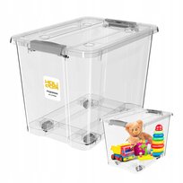 Pudło Plastikowe 20L Na Kółkach Duży Pojemnik Z Pokrywą Do Przechowywania