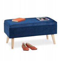 Puf otwierany aksamitny ze schowkiem 80 cm – elegancki taboret