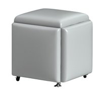 Pufa 5W1 Zestaw Smart 5 Sztuk  Stołek Szara