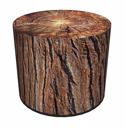 Pufa dekoracyjna, Bertoni, nadruk Akacja – okrągła pufa do salonu, przedpokoju, walec 40cm, elegancka, zamek błyskawiczny, możliwość prania-Zdjęcie-0