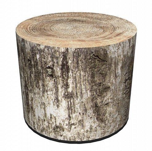 Pufa dekoracyjna, Bertoni, nadruk Brzoza – okrągła pufa do salonu, przedpokoju, walec 40cm, elegancka, zamek błyskawiczny, możliwość prania