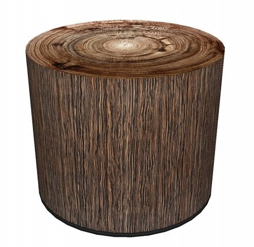 Pufa dekoracyjna, Bertoni, nadruk Kempas – okrągła pufa do salonu, przedpokoju, walec 40cm, elegancka, zamek błyskawiczny, możliwość prania-Zdjęcie-0