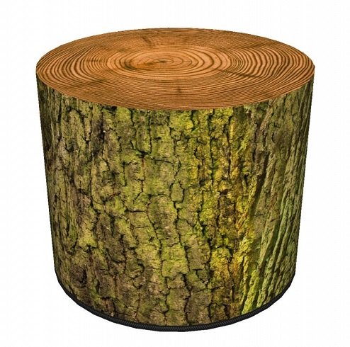 Pufa dekoracyjna, Bertoni, nadruk Omszona – okrągła pufa do salonu, przedpokoju, walec 40cm, elegancka, zamek błyskawiczny, możliwość prania