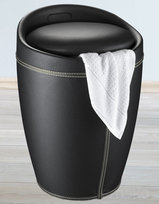 Pufa + kosz na pranie WENKO Candy Black, czarna, 20 l