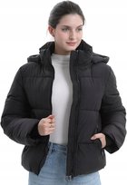 PUFFIT CZARNA PIKOWANA KURTKA Z KAPTUREM Z IMITACJĄ PUCHU XL 17AA Inna marka