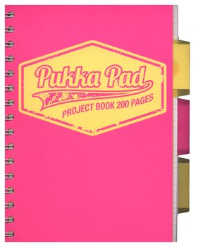 Pukka Pad, kołozeszyt w kratkę, Neon, różowy, format A5, 200 kartek - Pukka Pad