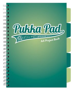 Pukka Pad, Project Book, Kołozeszyt w kratkę A4 z przekładkami 100k notatnik kolor zielony - Pukka Pad
