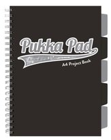 Pukka Pad, Project Book, Kołozeszyt w kratkę A4 z przekładkami Black Grey