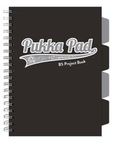 Pukka Pad, Project Book, Kołozeszyt w kratkę B5 czarny z przekładkami 100k, Black Grey