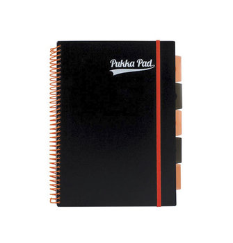 Pukka Pad Project Book, Kołozeszyt w kratkę w formacie A4  z przekładkami Pp Neon Black czarny - Pukka Pad