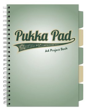 Pukka Pad, Project Book, Kołozeszyt w kratkę z przekładkami A4 Sage Zielony 100k - Pukka Pad