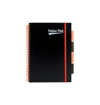 Pukka Project Book, Kołozeszyt Pp Neon Black A4 Kratka, pomarańczowy - Pukka Pad