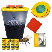 PUŁAPKA NA MUCHY ŚRODEK NA OWADY Z WABIKIEM XXL OBORY +4LEP NA MUCHY KOMARY