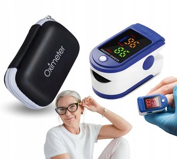 PULSOKSYLOMETR + PUDEŁKO OCHRONNE PULSOMETR NA PALEC SATURACJA TĘTNO - Inny producent