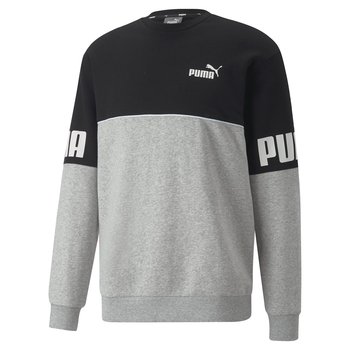 Puma Bluza sportowa męska Ocieplana Power Colorblock Crew Czarno-Szara 849803 04 L - Puma