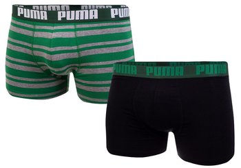 PUMA  BOKSERKI MĘSKIE 2 PARY BOXERS GREY-GREEN/BLACK 907838 06 - Rozmiar: S - Puma