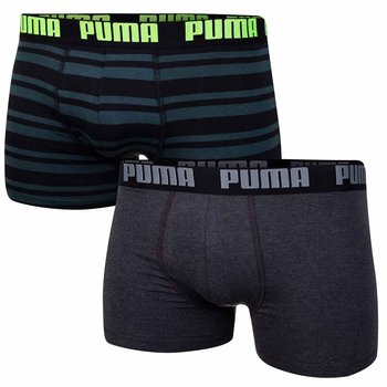 Puma Bokserki Męskie 2 Pary Boxers Heritage Stripe Boxer Green 907838 11 L - Puma