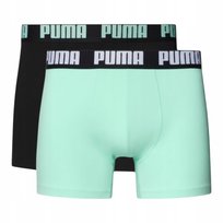 PUMA BOKSERKI MĘSKIE MAJTKI BASIC BOXER 2P CZARNE/MIĘTOWE r.M Inna marka