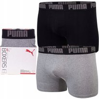 Puma Bokserki Męskie Majtki Boxer 2P Czarne/Szare R.L Puma