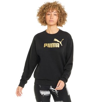 Puma, ESS+ Metallic Logo Crew, czarna (84830401), rozmiar XS - Puma