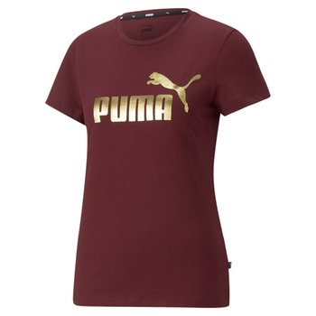 Puma Koszulka Damska T-Shirt Ess Metallic Logo Tee Bordowa 848303 42 Xs - Puma