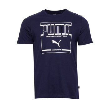 PUMA  KOSZULKA MĘSKA T-SHIRT PUMA GRAPHIC TEE NAVY 589267 06 - Rozmiar: L - Puma