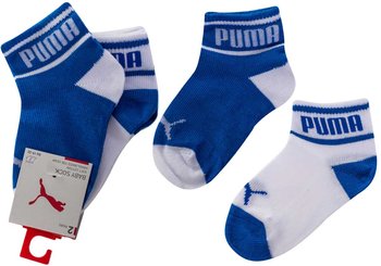 PUMA SKARPETKI STOPKI DZIECIĘCE BABY WORDING SOCK 2 PARY WHITE/BLUE 907963 03 - Rozmiar: 19-22 - Puma