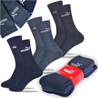 PUMA Skarpety Długie Bawełniane 3 pary Granat Basic 88329604 Rozmiar 35/38 Puma