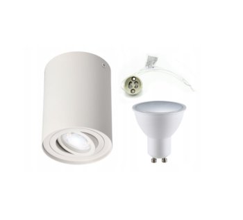 Punktowa oprawa sufitowa SKAND 1 White GU10 IP20 okrągła biała EDO777101 EDO + żarówka LED 5,5W GU10 3000K + gniazdo GU10 - Edo Solutions