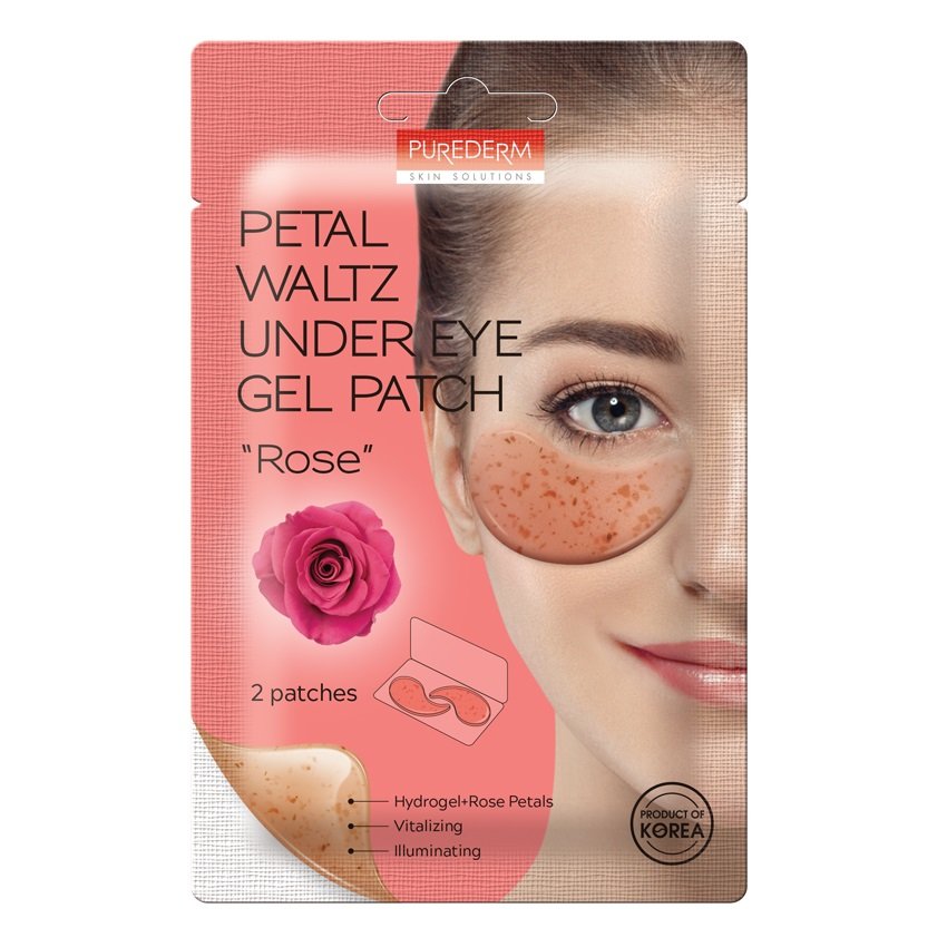 Фото - Маска для обличчя Purederm Under Eye Gel Patches, Wegańskie płatki pod oczy Róża, 2 szt.