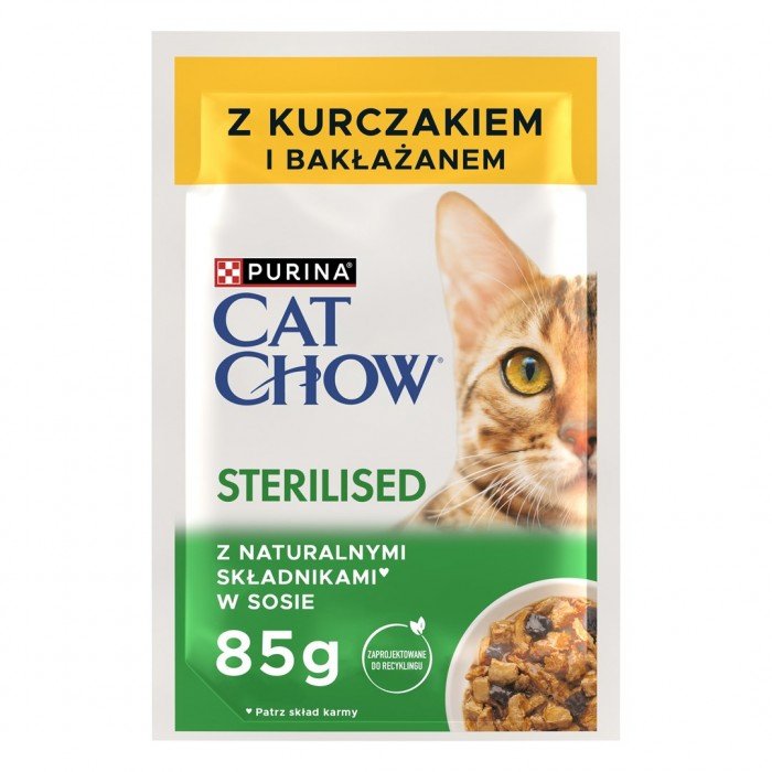 PURINA NESTLE Purina Nestle Purina Cat Chow Sterilised Kurczak I Bakłażan - Mokra Karma Dla Kota - 4X85g