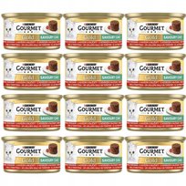 Purina Gourmet Gold Savoury Cake Mokra karma dla kotów z wołowiną i pomidorem 85 g x 12 sztuk