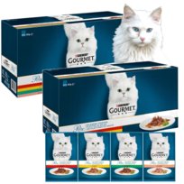Purina Gourmet Perle fileciki w sosie Mix Smaków - mokra karma dla kota - 120x85g (2x(60x85g))