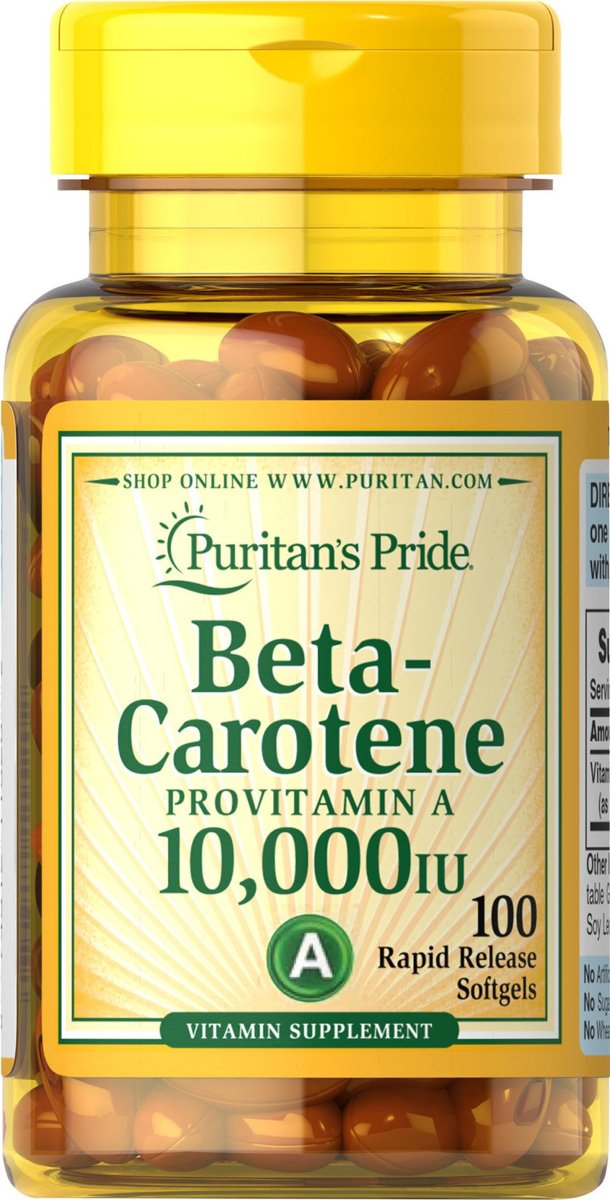 Zdjęcia - Witaminy i składniki mineralne Puritans Pride Puritan's Pride Beta Karoten 10 000 IU - Suplement diety, 100 kapsułek 