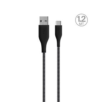 PURO Fabric Ultra Strong - Kabel w oplocie heavy duty USB-A / USB-C 1,2m (czarny) - Puro
